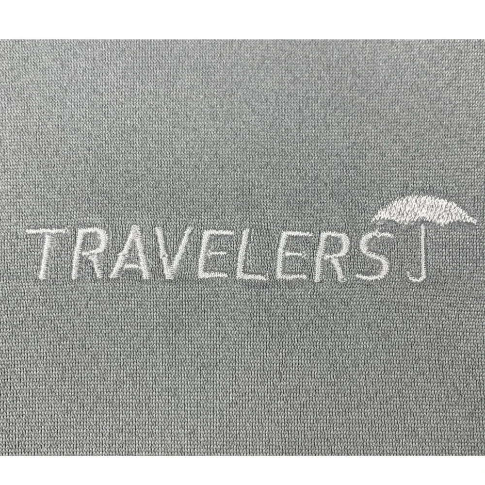 The North Face Mens XL Quarter Zip Pullover Grey Travelers Logo Performance‎ Top